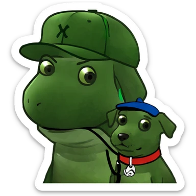 Blonde boy with dog sticker