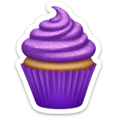 Happy purple glittery cupcake  sticker