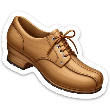 Un zapato de madera estilo Polonia . El zapato está tallado a mano. Pero de madera   sticker