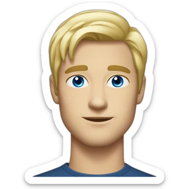 blonde sophisticated man, blue eyes, 23 years old sticker