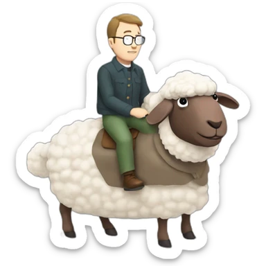 Mister garrison south park riding on a huge sheep sticker