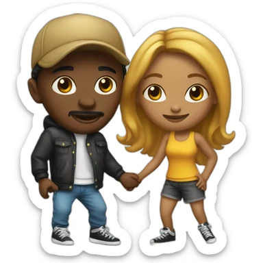 Un couple de danseurs de hip-hop  sticker
