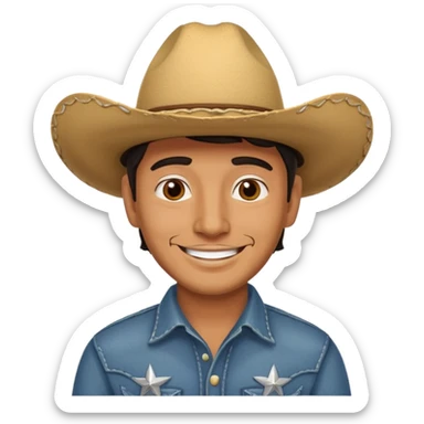 Smiling Mexican man with cow boy hat  sticker