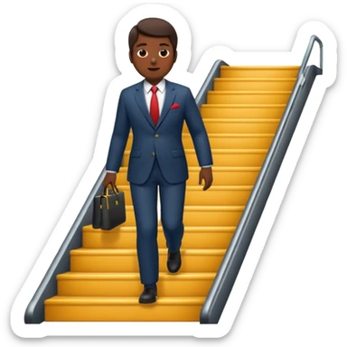 apple style emoji of a man going up stairs sticker