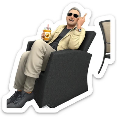 chilling outdoors with a drink sticker