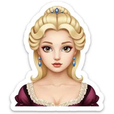 blonde model, 18th century style, luxury makeup sticker