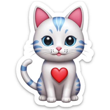 Cat with hearts sticker