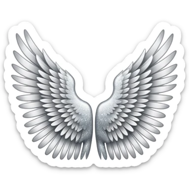 wings glitter white sticker