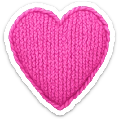 Knitted pink heart sticker