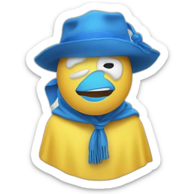 gelbes Herz mit blauem Schal sticker