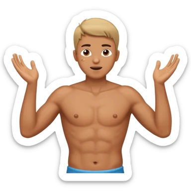 un hombre golpeándose el pecho con las manos abiertas, como haciendo un ritmo de percusión corporal sticker