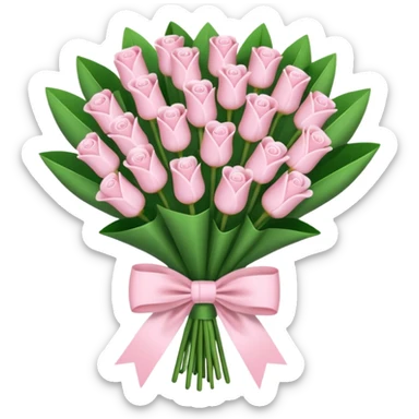 Money bouquet with a light pink bow on it sticker