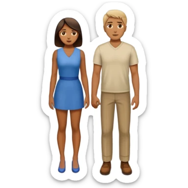 Long distance relationship, where one people is on the end of the road and the other at the beginning a woman and a man sticker