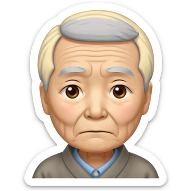 old chinese showing Sadness - feeling of sorrow or unhappiness sticker