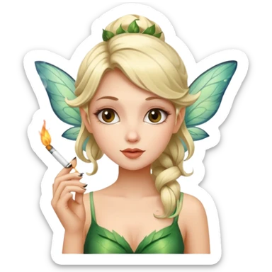 a beautiful fairy smoking a cigarette  sticker