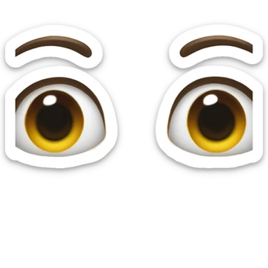 Big eyes with a glue stick on the lids sticker