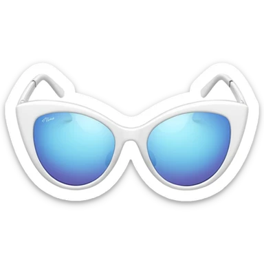 white luxury cateye sunglasses sticker