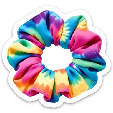 1990’s tie dye scrunchie sticker