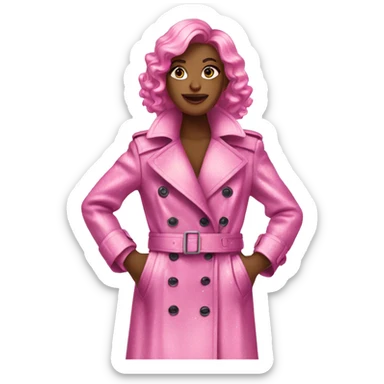 pink sparkly trench coat sticker