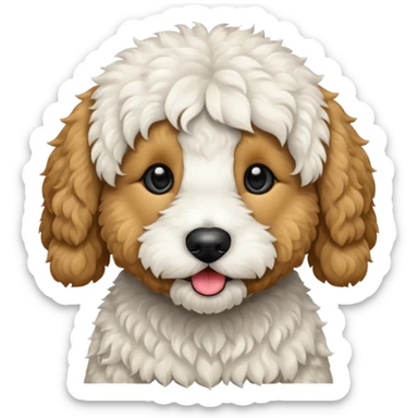 a white and black goldendoodle sticker
