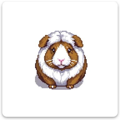 cute guinea pig with fluffy fur sticker