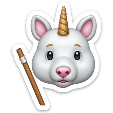 cane con ali da unicorno con le orecchie da orso e con il naso a maiale sticker