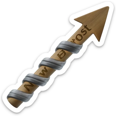 a twisted arrow with the inscription "Новый пост" sticker