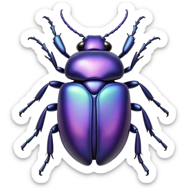 Cute purple beetle bug sticker