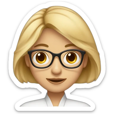 profesora rubia con coleta ojos grandes marrones sticker