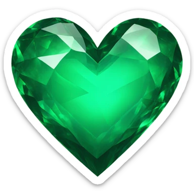 Emerald green heart sticker