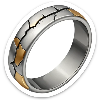 Broken wedding ring  into two parts  sticker