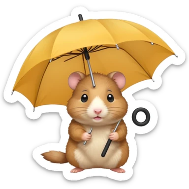 hamster holding an umbrella sticker