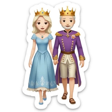 Egy kiralynot aki egy csonyoru ruhaba van es a tengerparton setal a kirallyal sticker