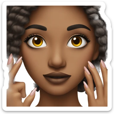 Girl with Nail and makeup sticker