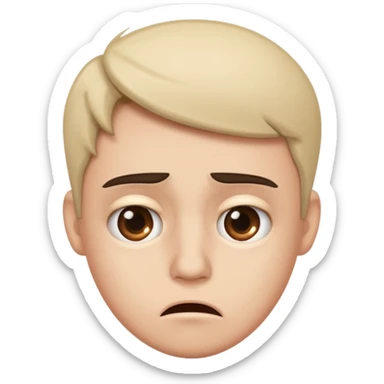 I need you to make an emoji of the gen z stare (young person like 20 yro’, like confusion, disgusted and kinda bored  sticker