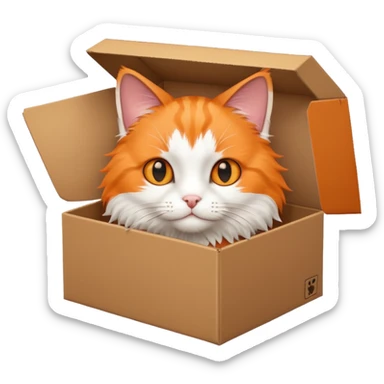 cat in boxe sticker