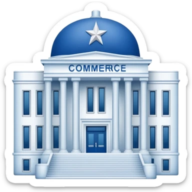 News graphic of department of commerce sticker