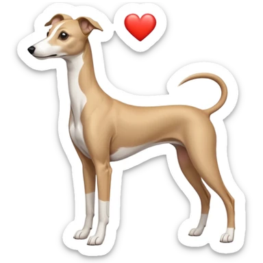 dog whippet hearts sticker