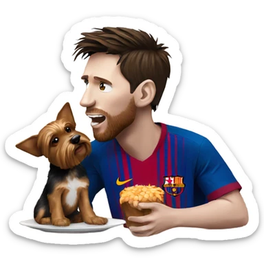 Messi eating a yorkie sticker