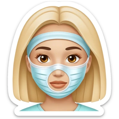 girl wearing a skincare face mask sticker
