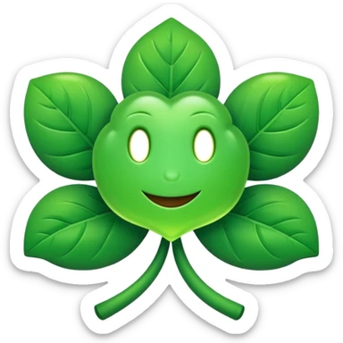 Trebol de 5 hojas emoji black clover sticker