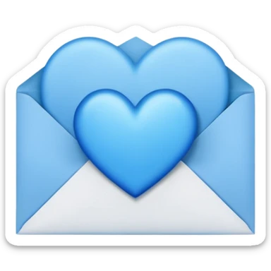 letter with a blue heart seal sticker
