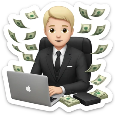 aktien experte er sitz am laptop und verdient durchs traden geld

geld sollte um ihn herum sein sticker