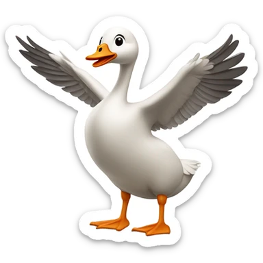 An animated goose hold sticker