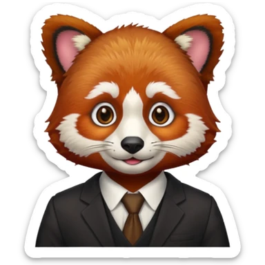 red panda with lawyer hair sticker