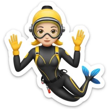 diver woman sticker