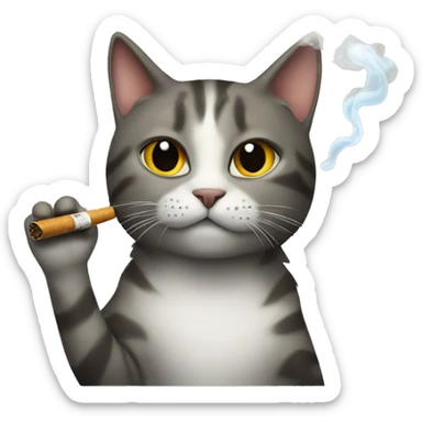 cat smoking sticker