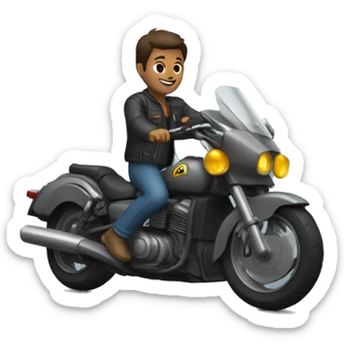 um herói andando de moto sticker
