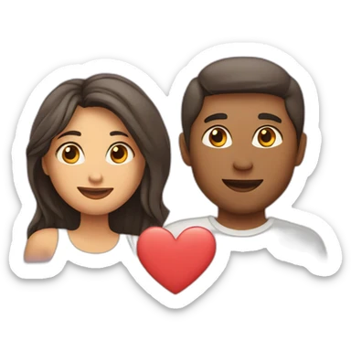 couple with a love heart above them sticker