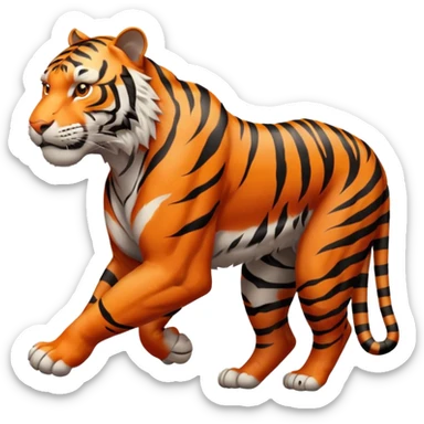 Tiger running in profile sticker